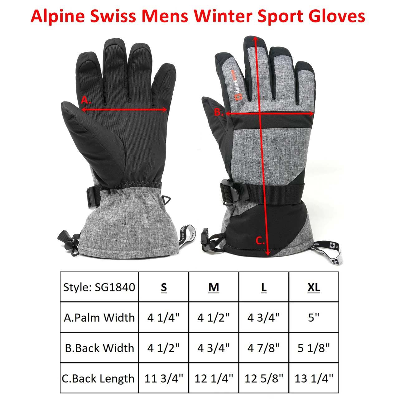 Glove Size Chart Men